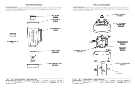 Diagram Diagram and Parts List for 91300  Hamilton Beach Blender